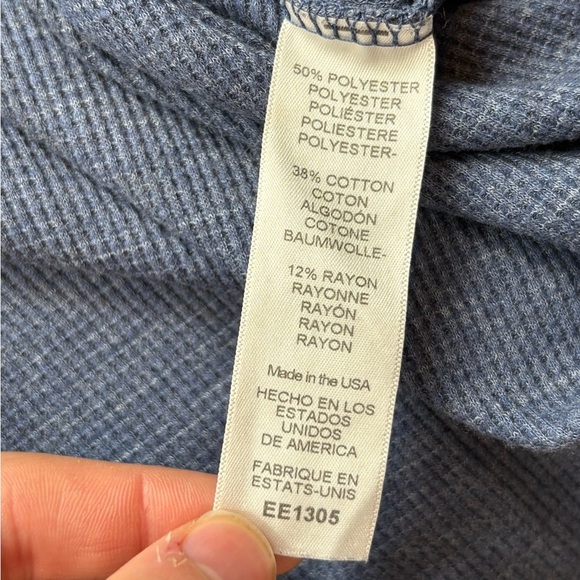 Michael Stars Blue Evereve Marcy Camo Print Thermal Tunic Top Womens Medium - Picture 12 of 12